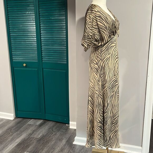 ASTR NEOT Flutter Sleeve Open Back Midi Dress Zebra - S ($99) - Picture 5 of 8